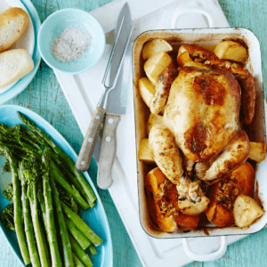 Roast Dijon Chicken with Spring Vegetables